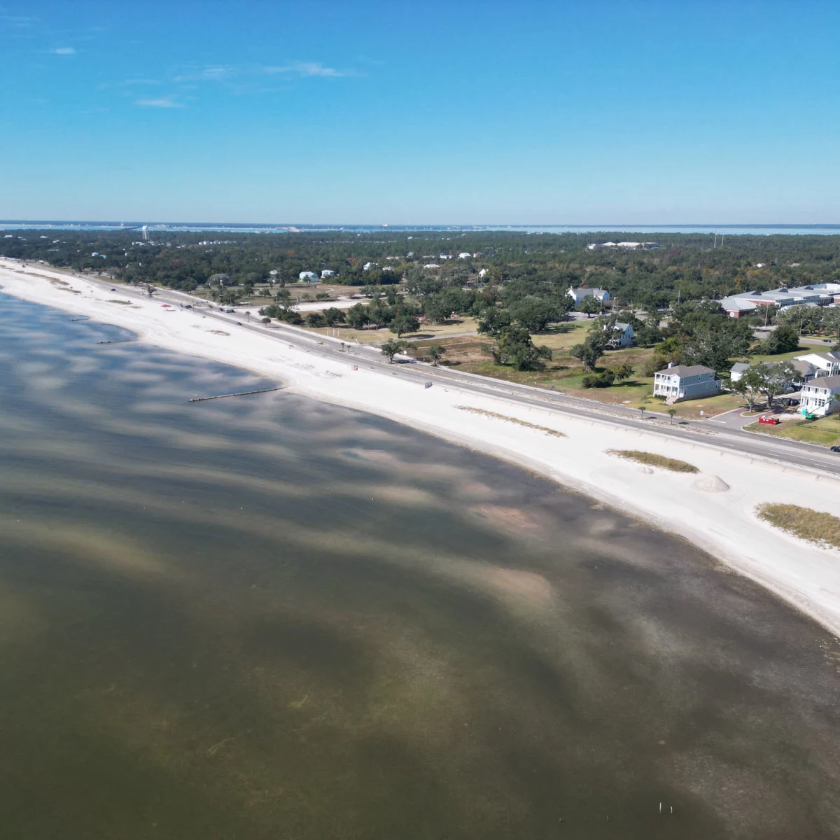 White sand beach in Pass Christian, Mississippi