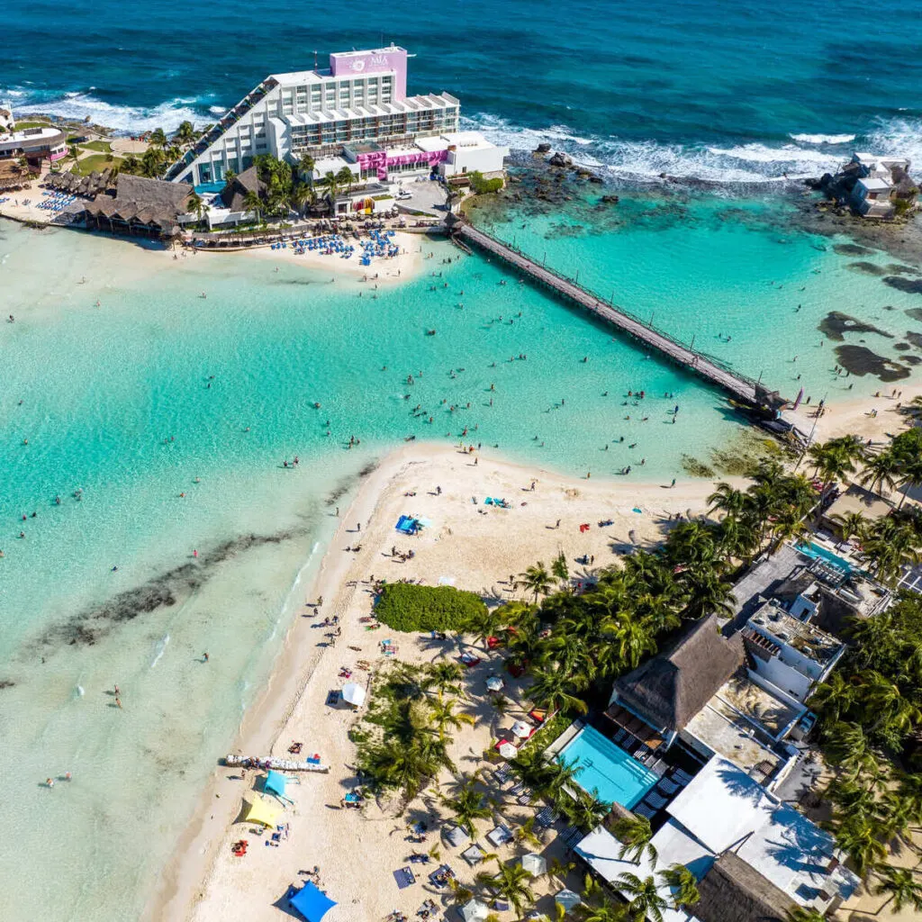 Aerial View Of Isla Mujeres, Mexico, Caribbean Sea