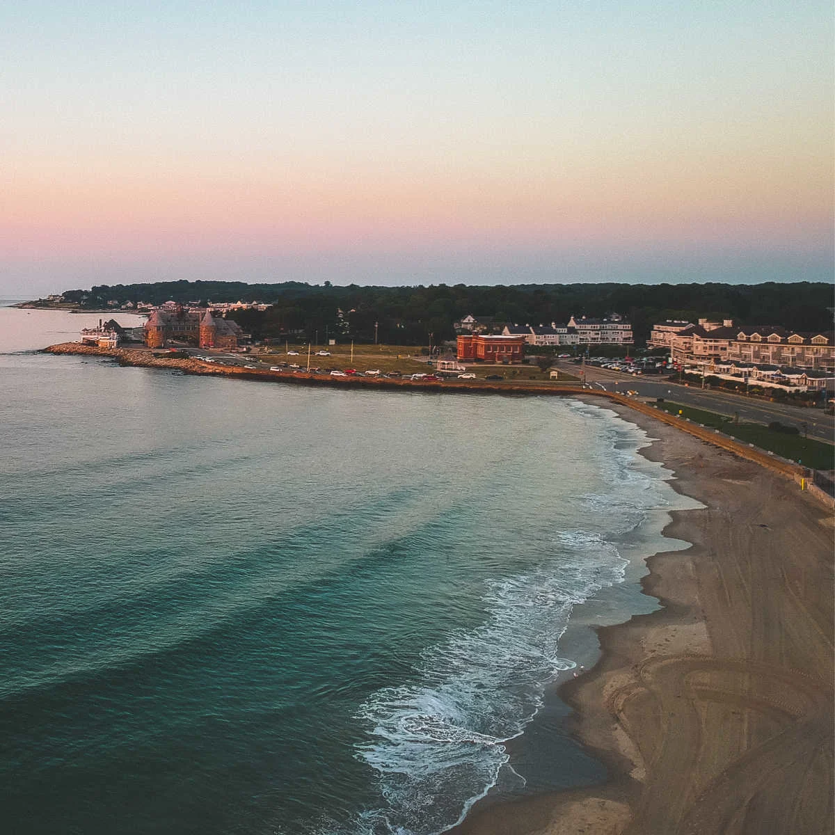 Aerial view of Narragansett coast