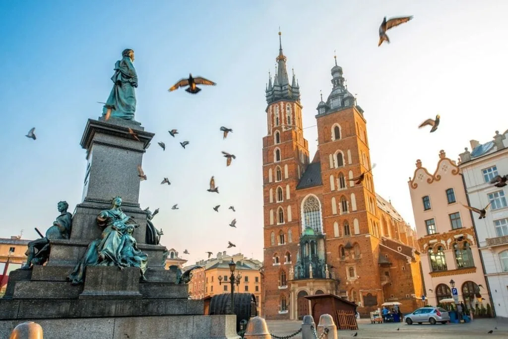 Medieval Square In Krakow, Poland