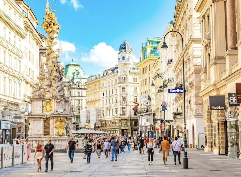 Busy Street of Vienna Austria