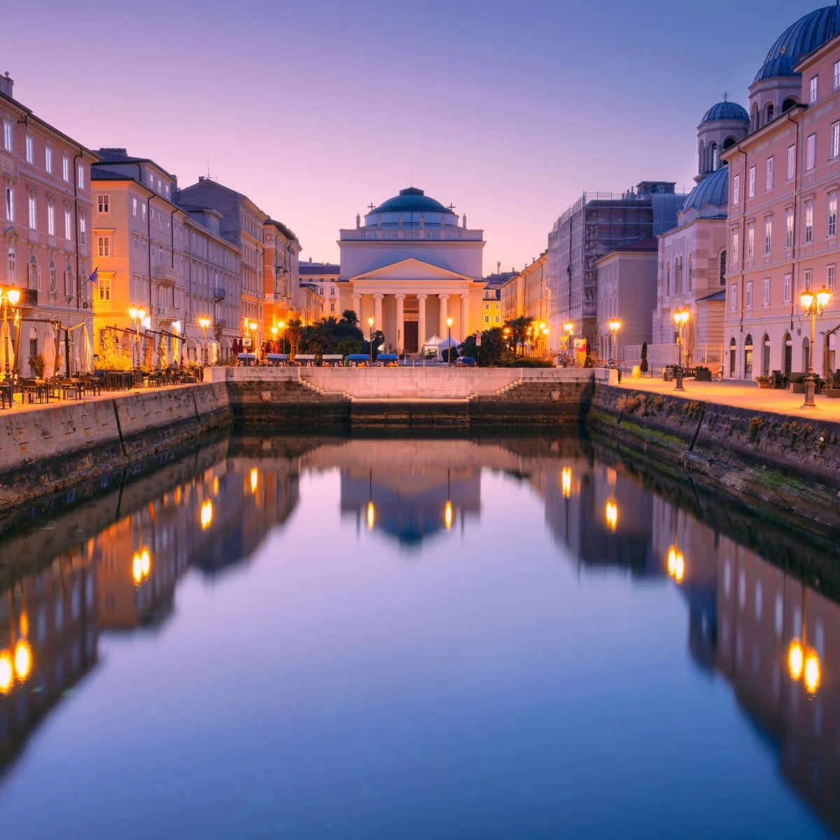 Downtown Trieste, Italy at sunrise