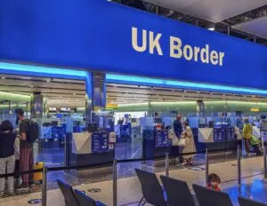 Entering the UK Border checkpoint