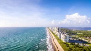 Aerial view of Jensen Beach, Florida coastline