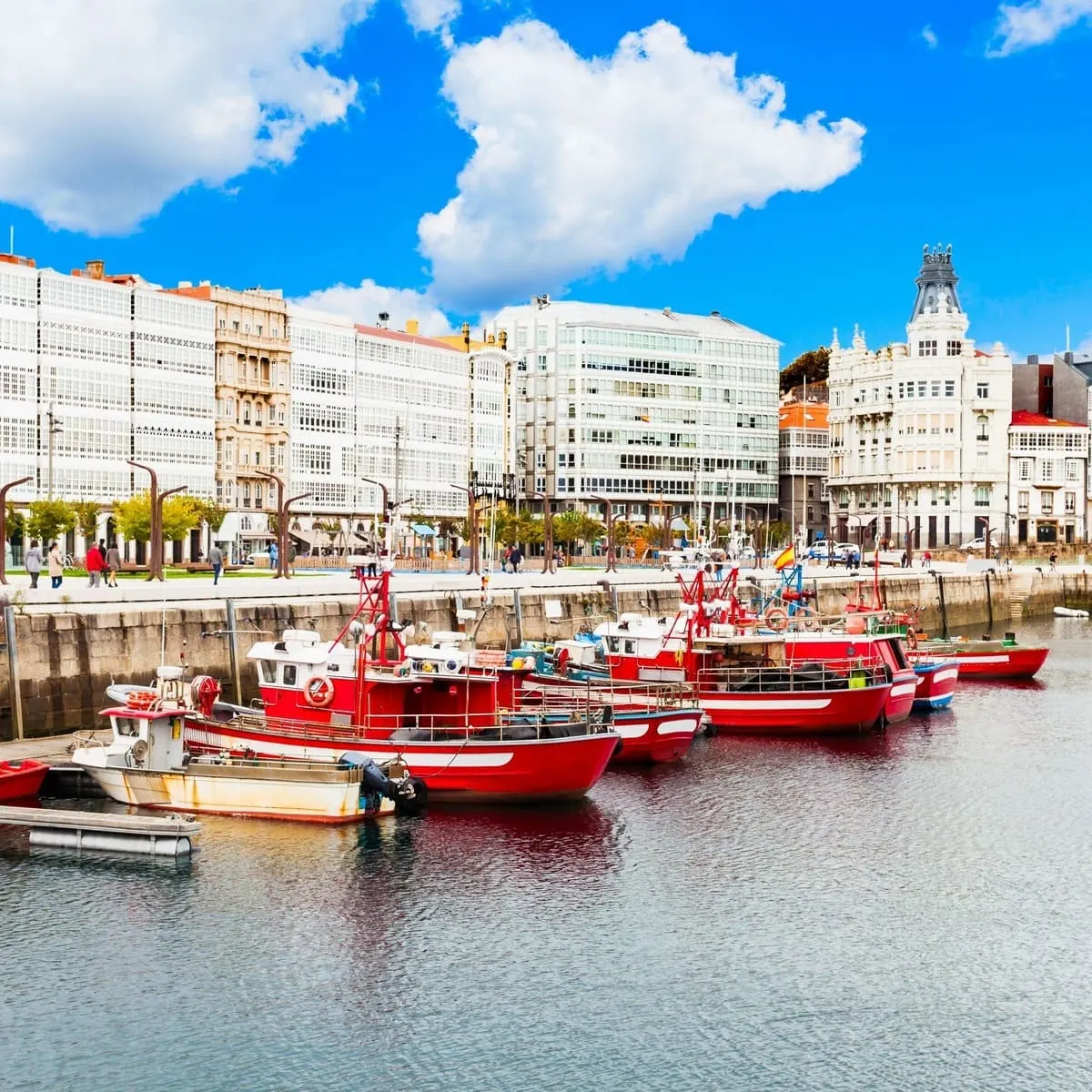 Glazed Buildings On The A Coruna Waterfront, Spain