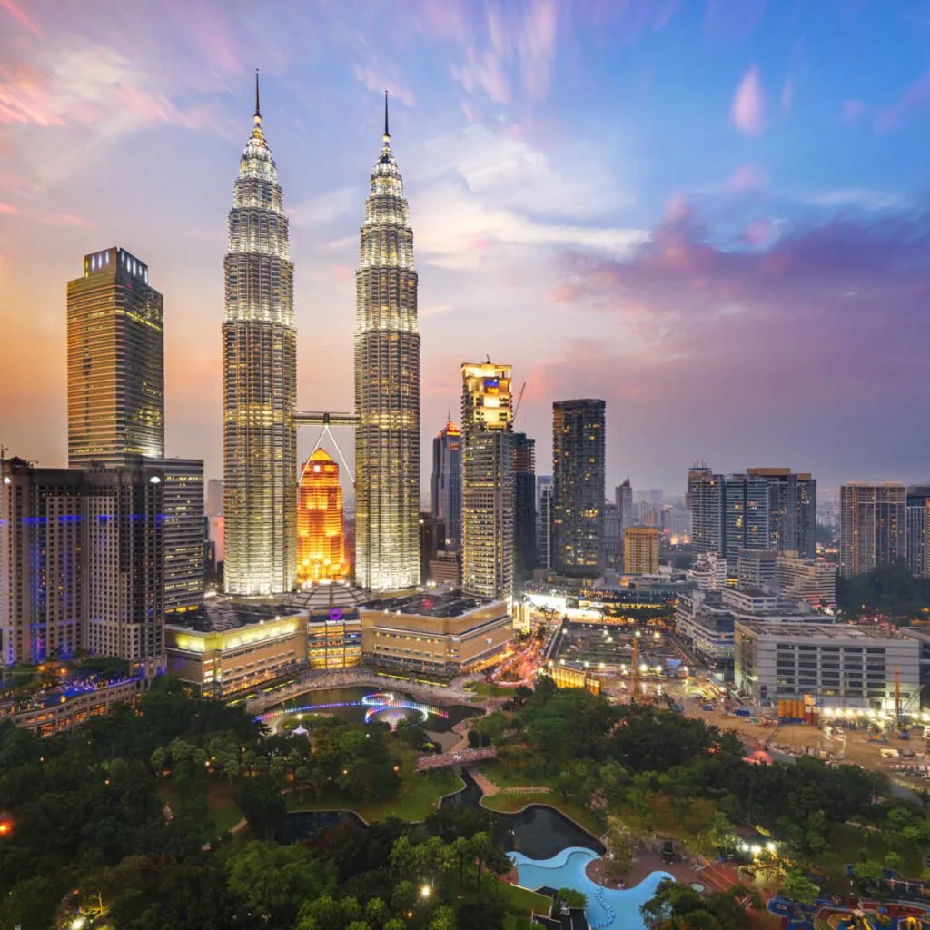 Kuala Lumpur skyline at dusk