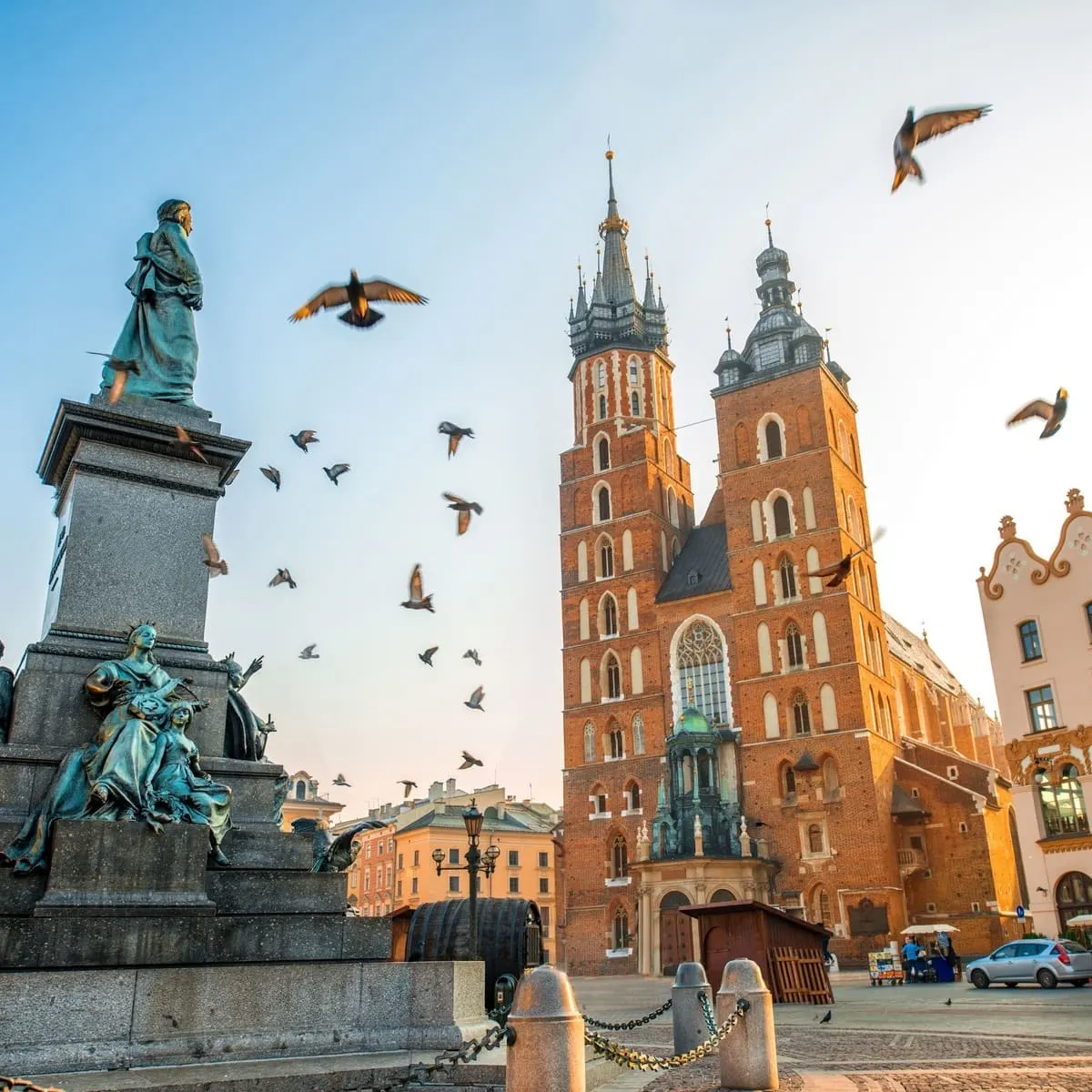 Medieval Square In Krakow, Poland