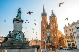 Medieval Square In Krakow, Poland