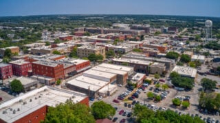 Aerial view of McKinney, Texas