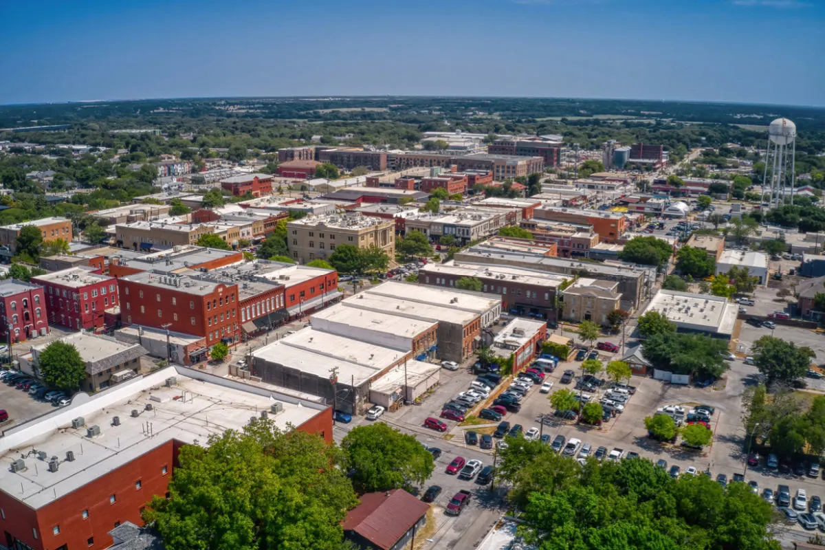 Aerial view of McKinney, Texas