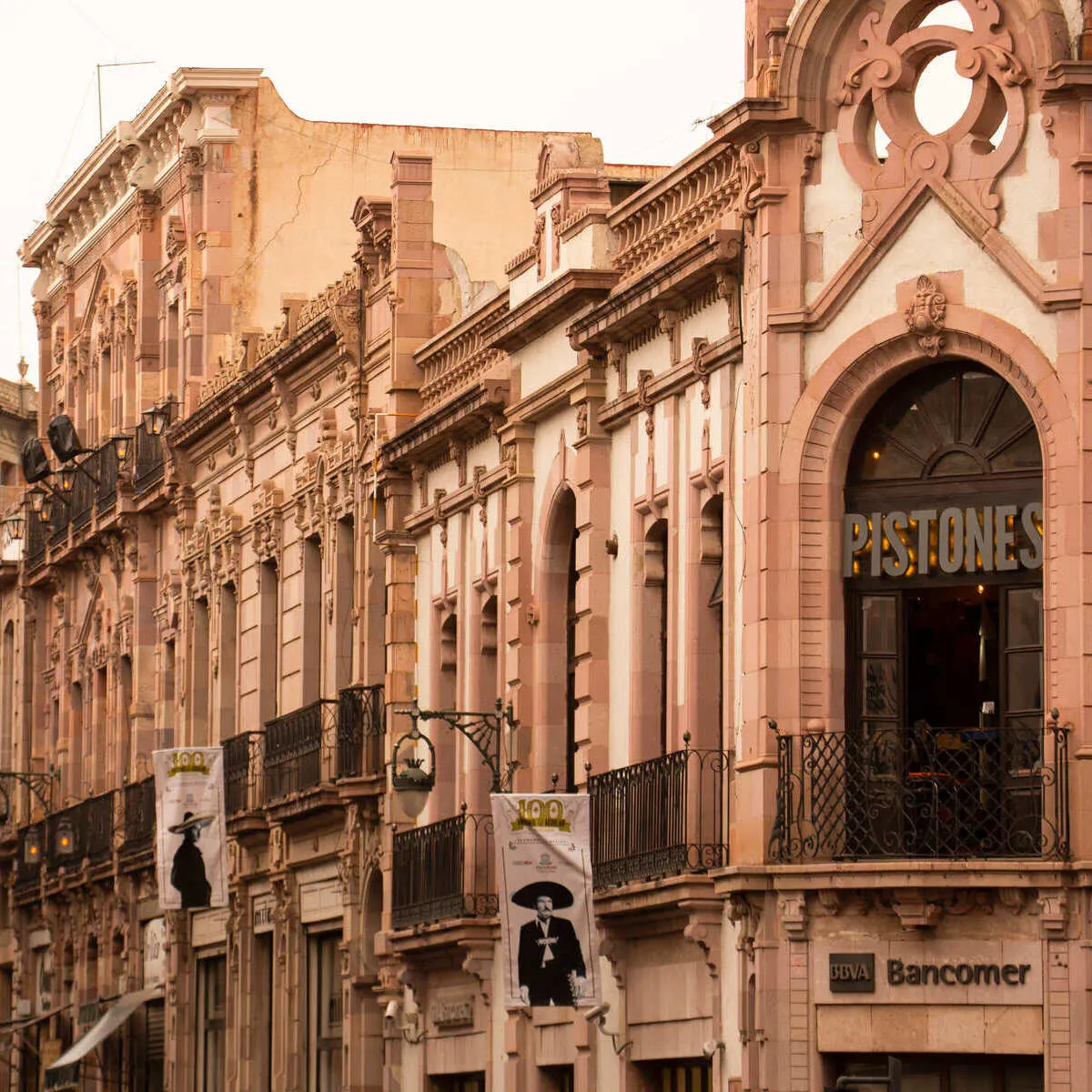 Ornate Facades In Zacatecas Old Town, Mexico