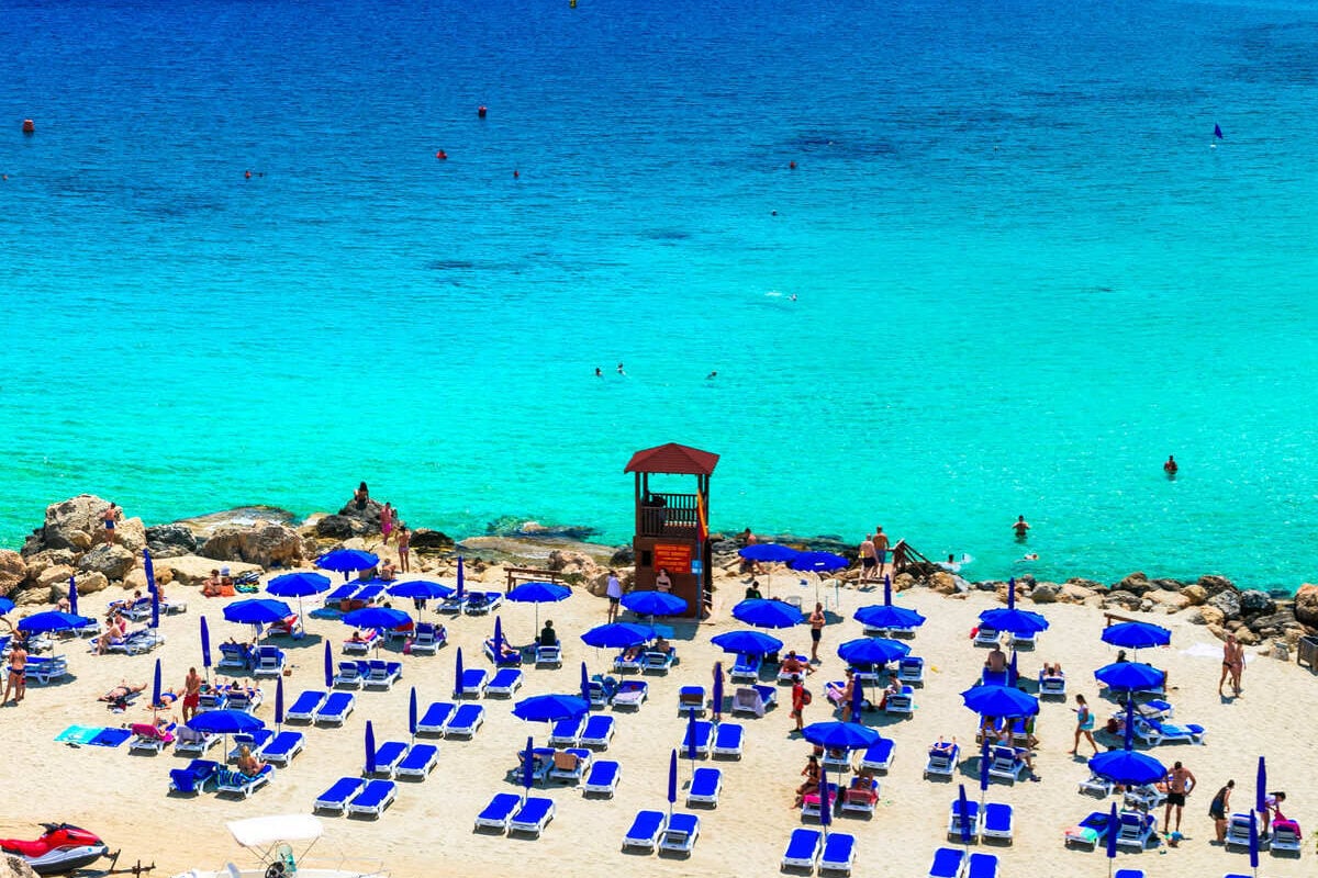 Panoramic View Of Protaras Beach In Cyprus