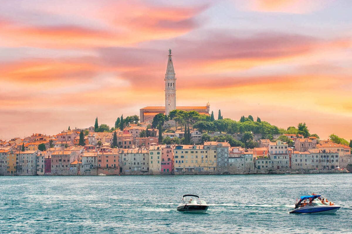 Panoramic View Of Rovinj At Sunset, Croatia