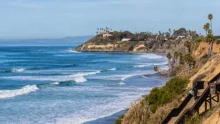 Surfer in Encinitas, California near San Diego
