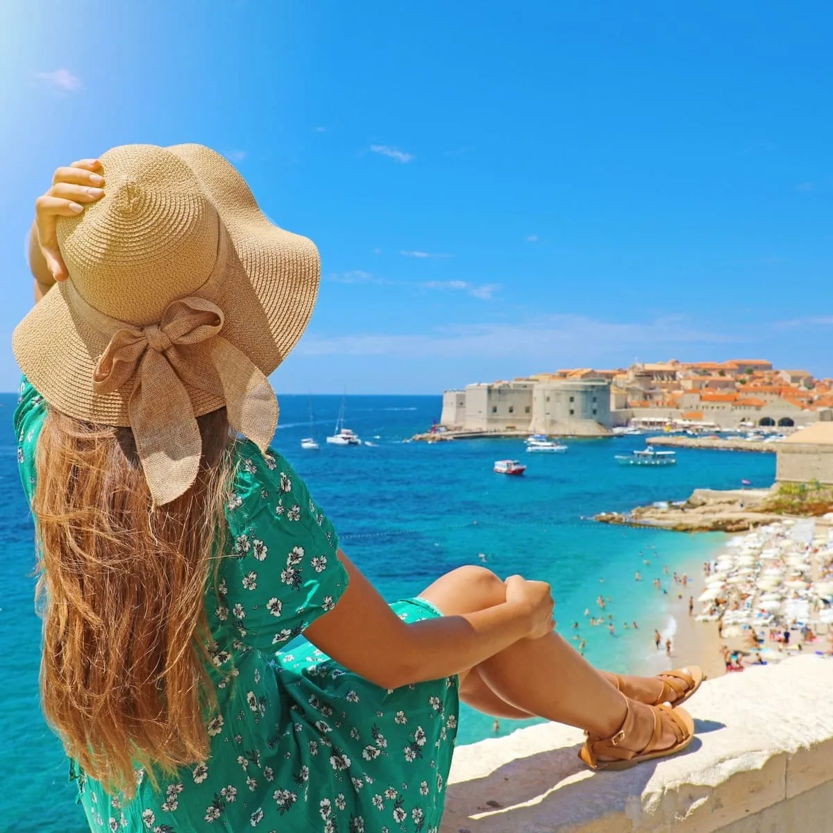 Young Woman Posing For A Picture In Dubrovnik, Croatia