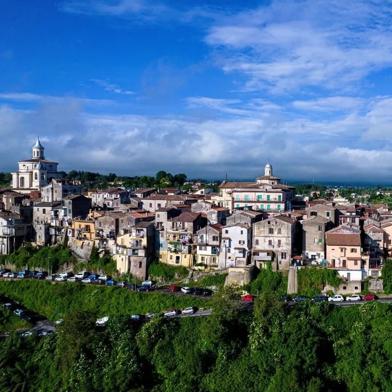 Aerial Panoramic View Of Zagarolo, Italy