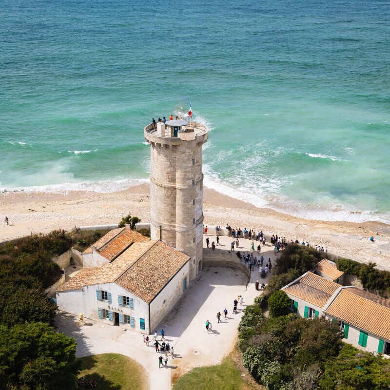 Aerial View Of Phare Des Baleines In Ile de Re, France