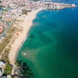 Aerial View Of Sozopol Coastline, Bulgaria