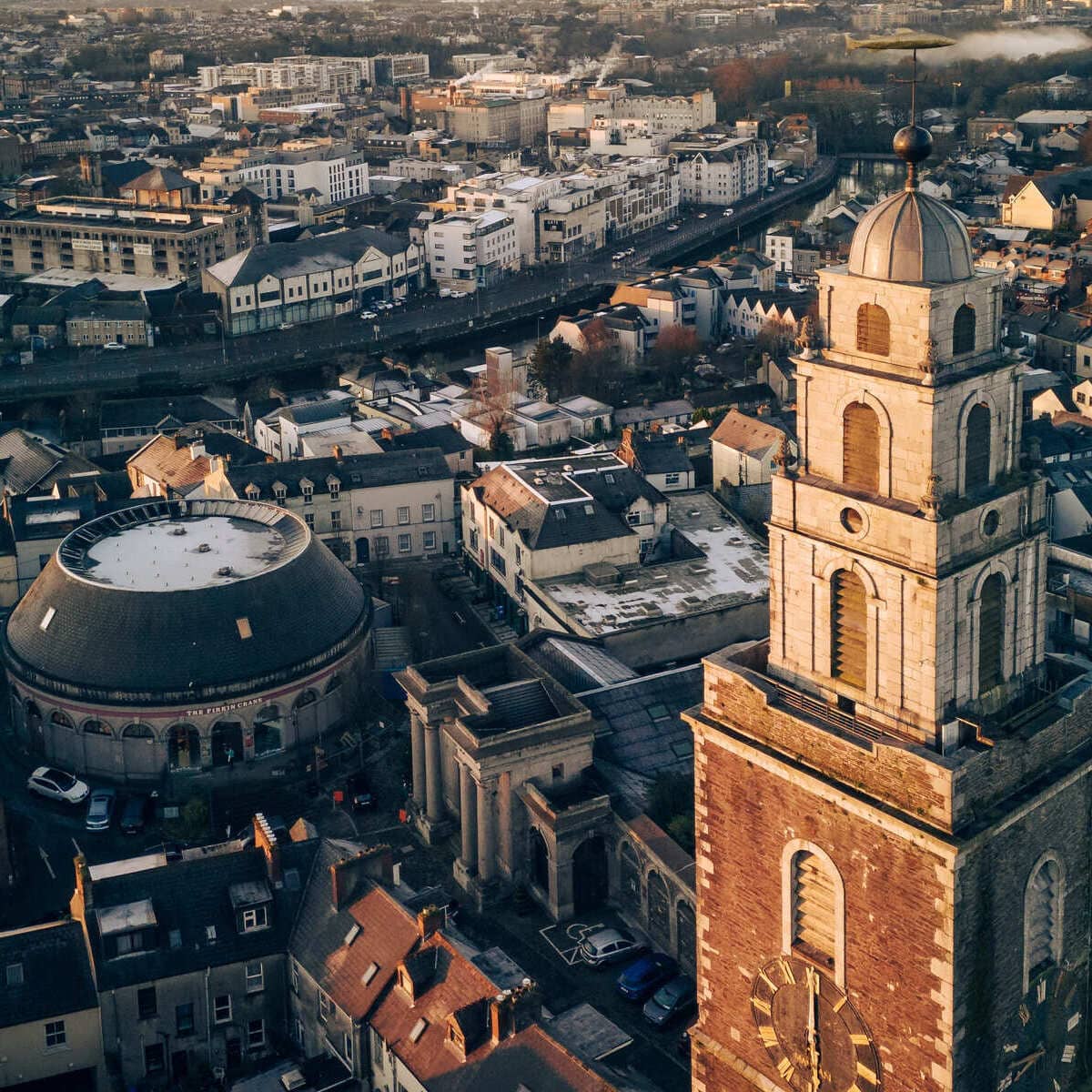 Aerial View Of St Anne's Church Bell Tower In Cork, Ireland