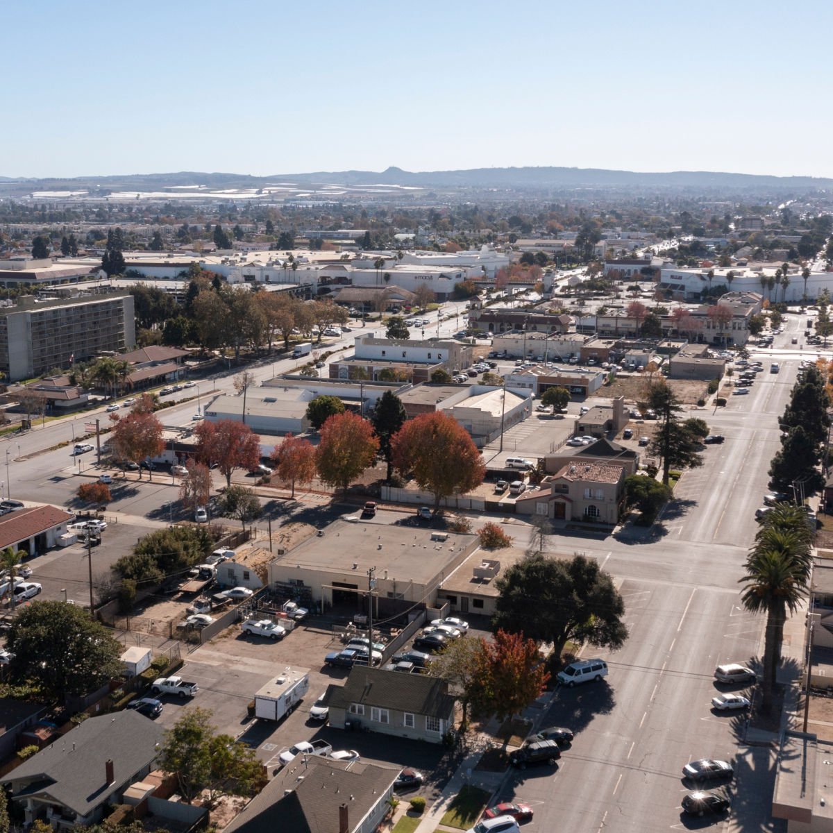 Aerial view of Santa Maria, CA in fall
