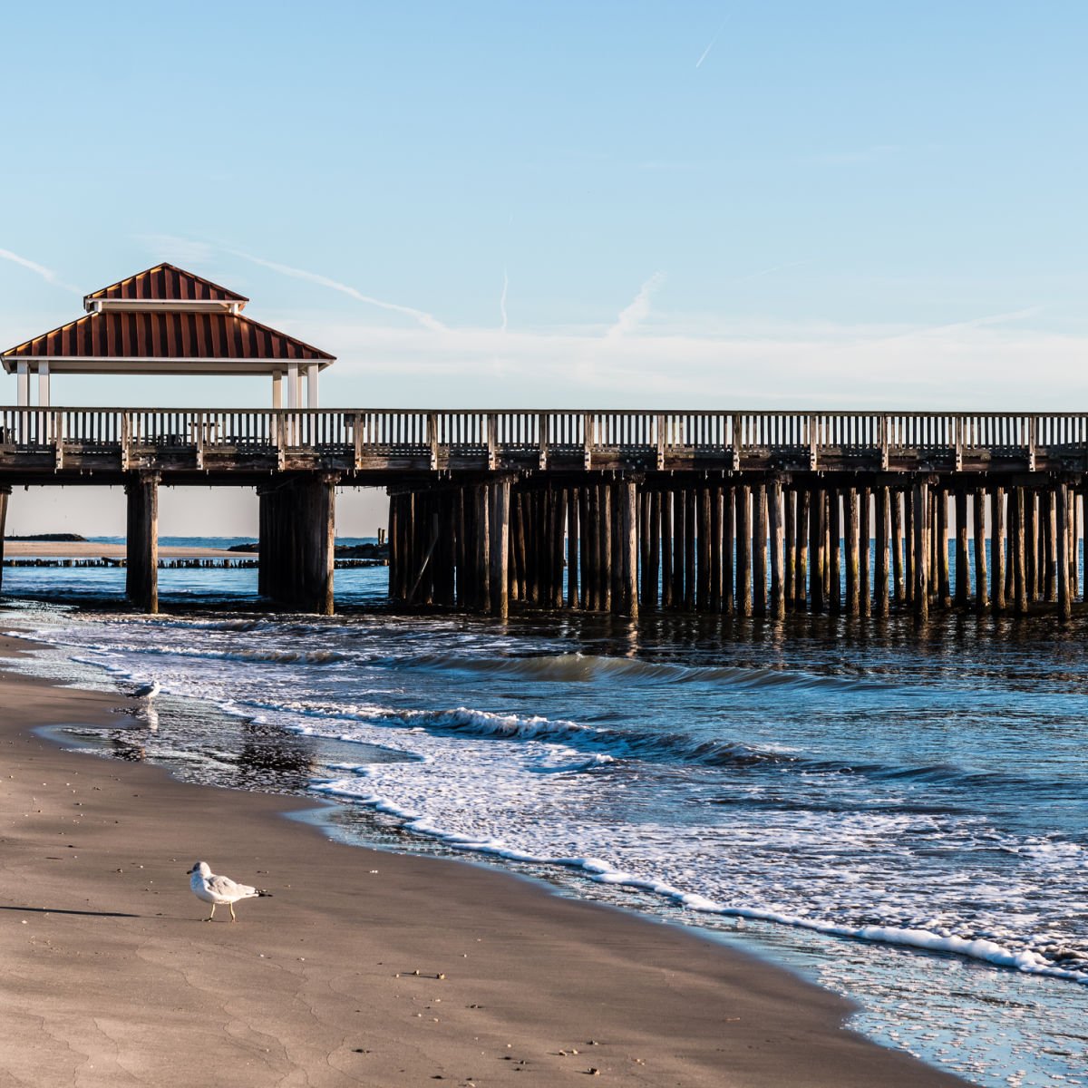 Beach pier in Hampton, VA