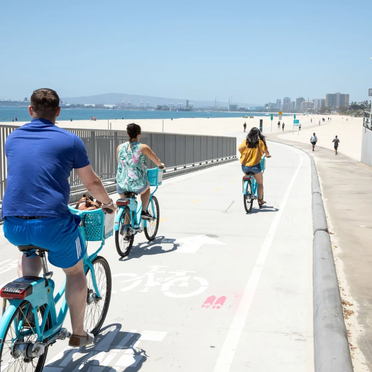 Bike lanes along beach - Long Beach, CA