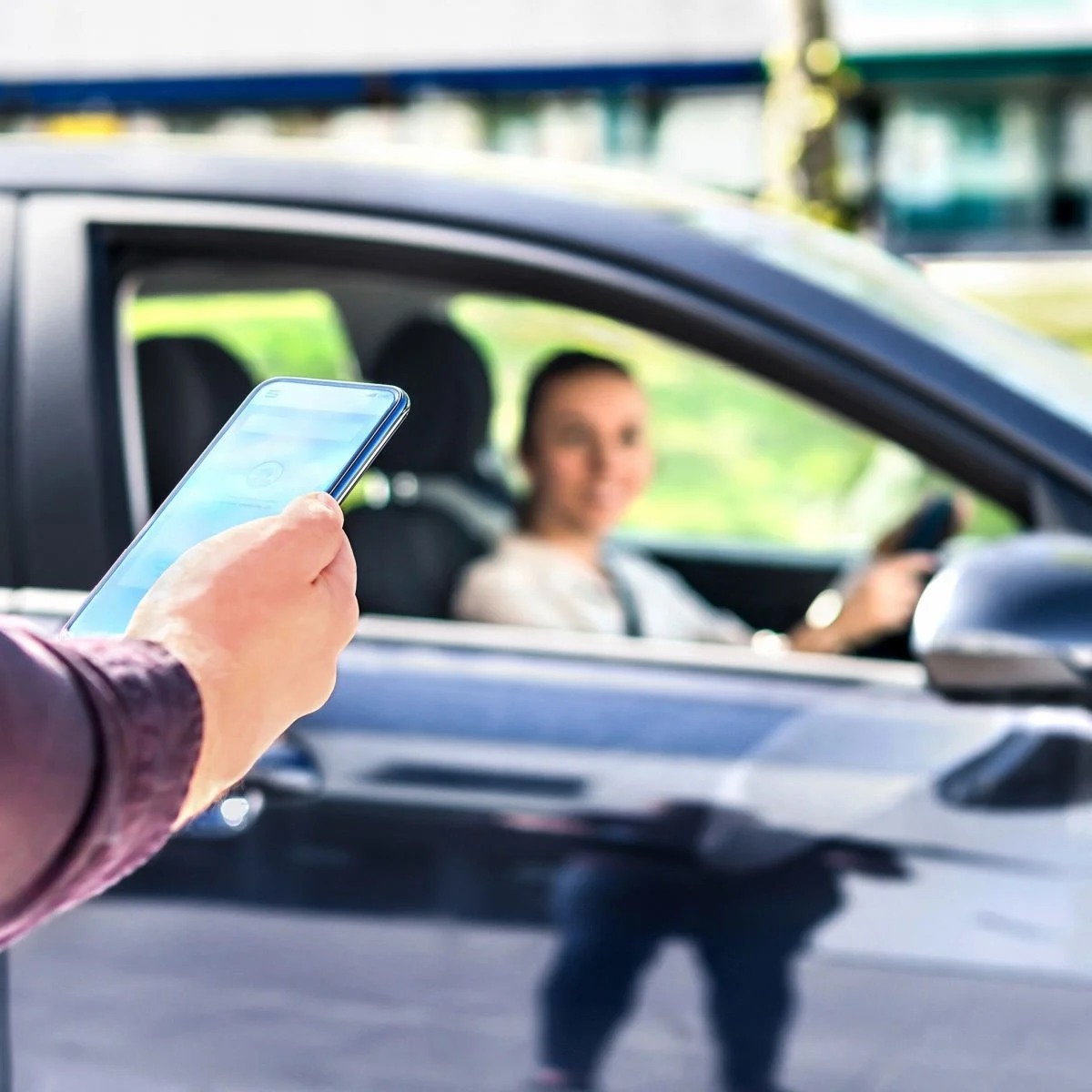 Booking rideshare from phone app