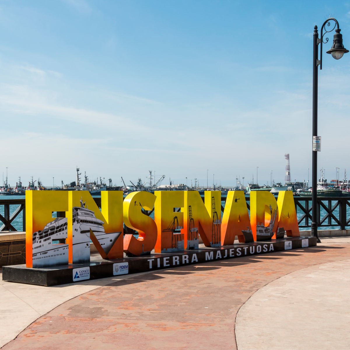 Colorful Ensenada sign at cruise port
