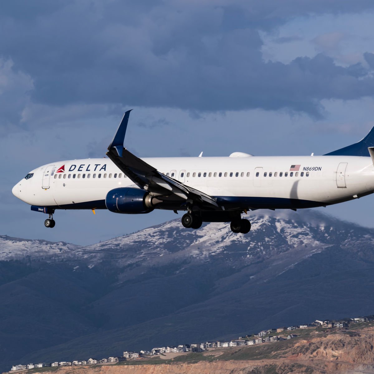 Delta plane backdropped by Utah mountains