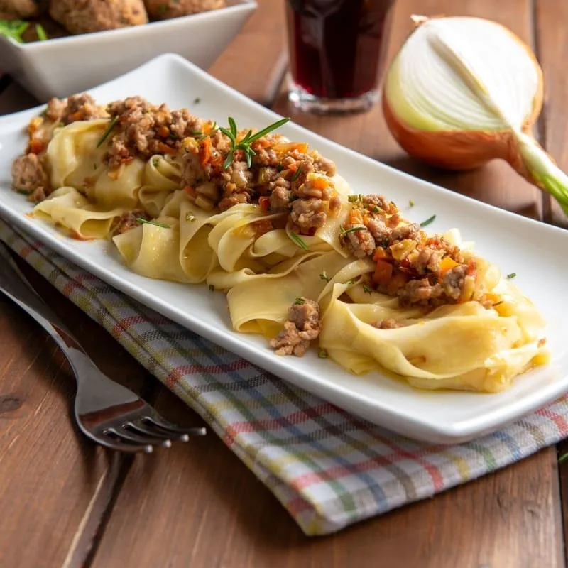 Fettucine Pasta Served In Florence, Italy