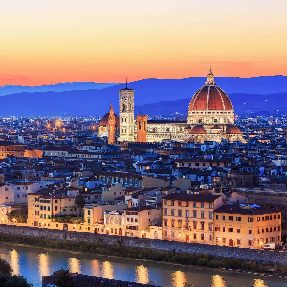 Florence Skyline Seen From Above, Italy