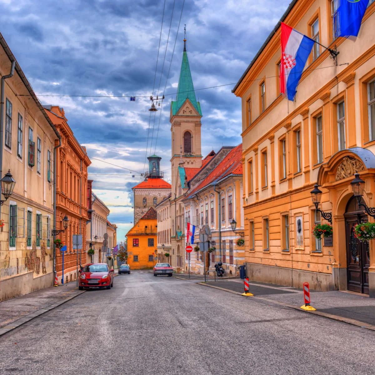 Historic street at Upper Town in Zagreb