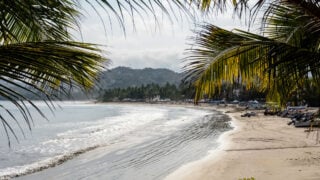 Boats on beach in Sayulita, Mexico