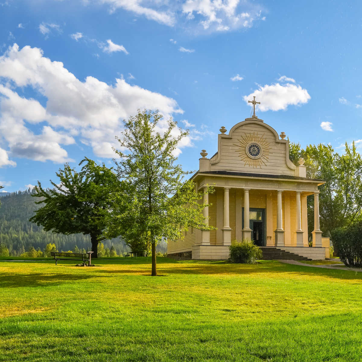 Posh Stays & Stunning Nature: Idaho's Postcard Lake Town Is Breaking Summer Tourism Records Mission of the Sacred Heart in Cataldo, Idaho