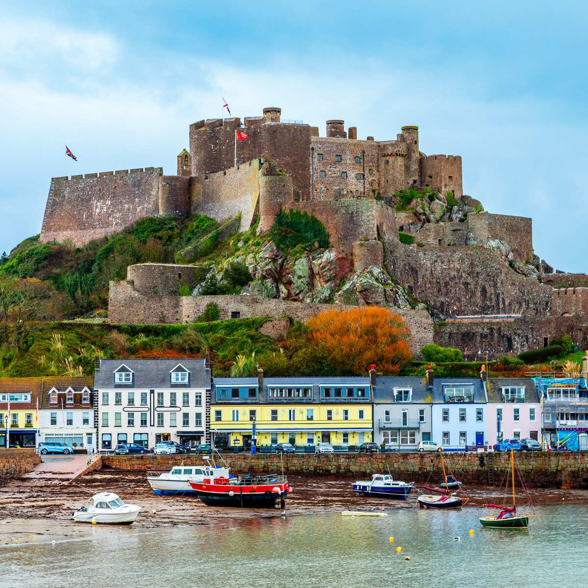 Mount Orgueil In Jersey, Channel Islands, Northern Europe