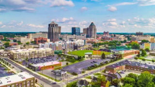 Skyline of Greensboro, NC on nice day