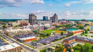 Skyline of Greensboro, NC on nice day