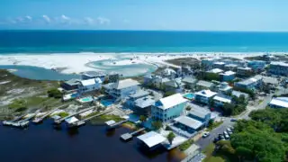 Aerial view of Grayton Beach community
