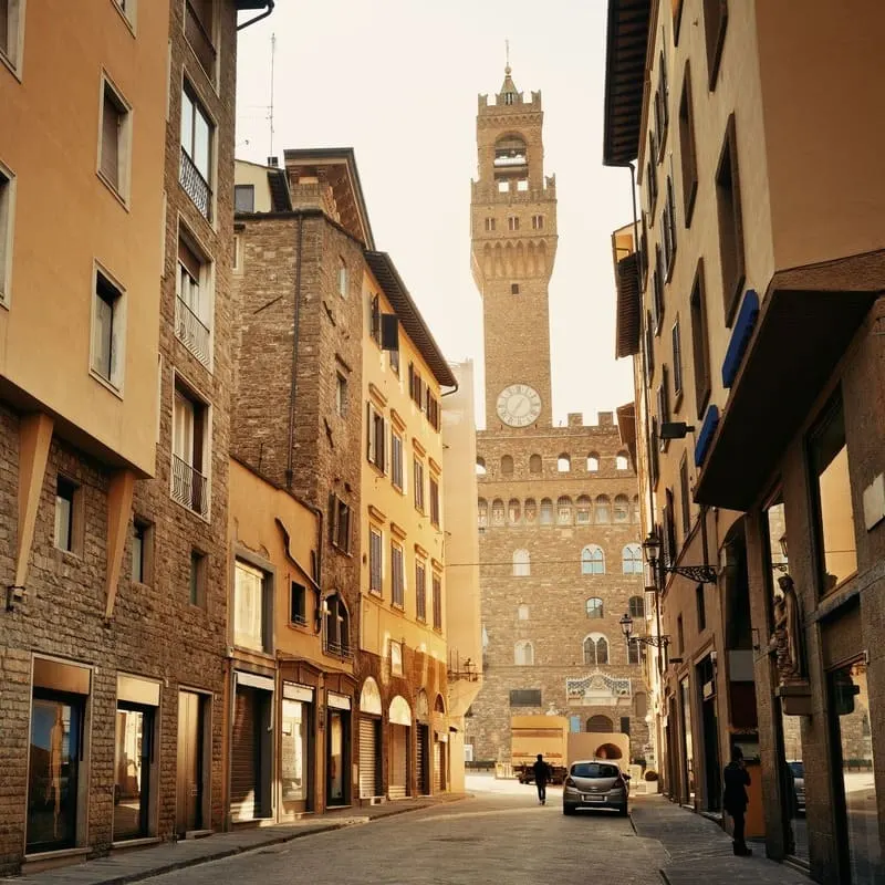 Narrow Street In The Historic Center Of Florence, Italy