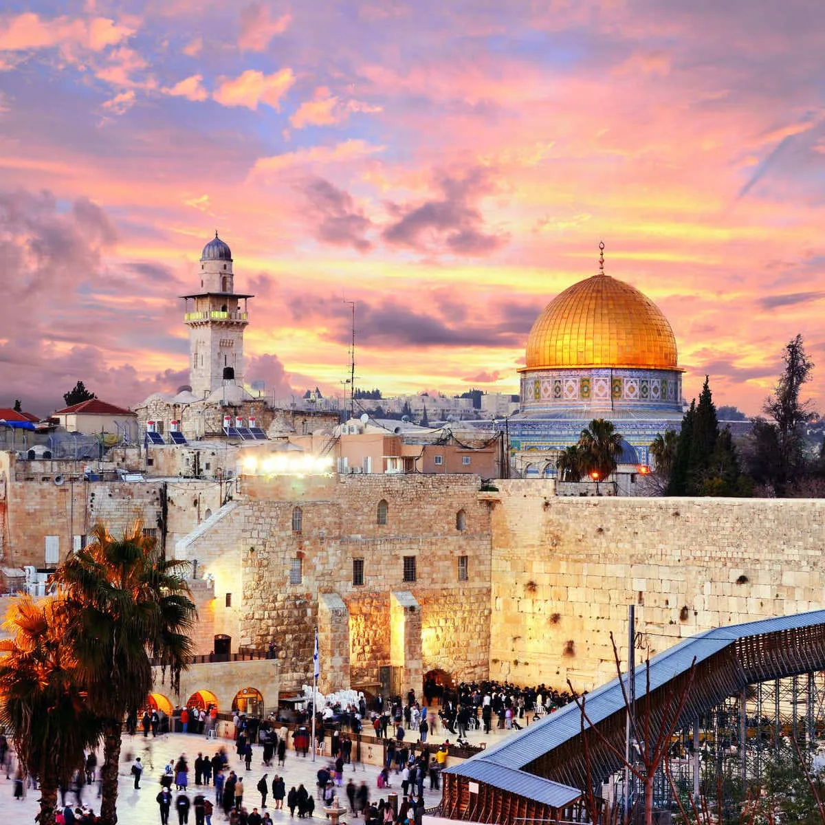 Panoramic View Of Jerusalem At Sunset, Israel