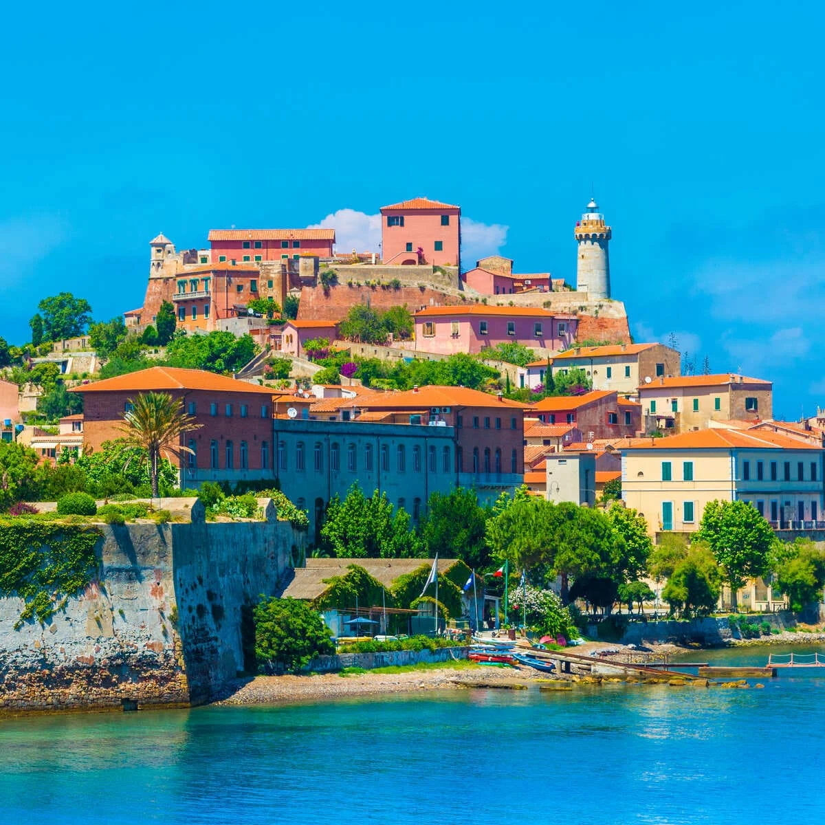 Panoramic View Of Portoferraio On Elba Island, Italy