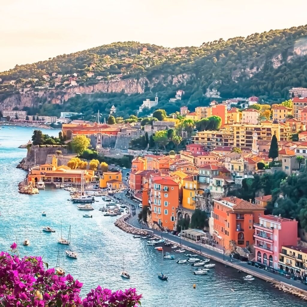 Panoramic View Of Villefranche-sur-Mer In France