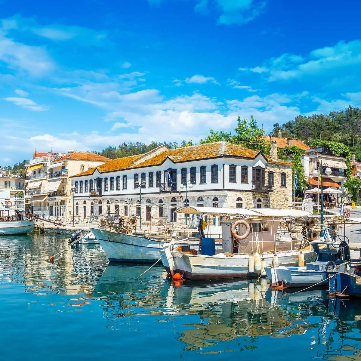 Port Of Limenas In Thassos, North Aegean, Greece