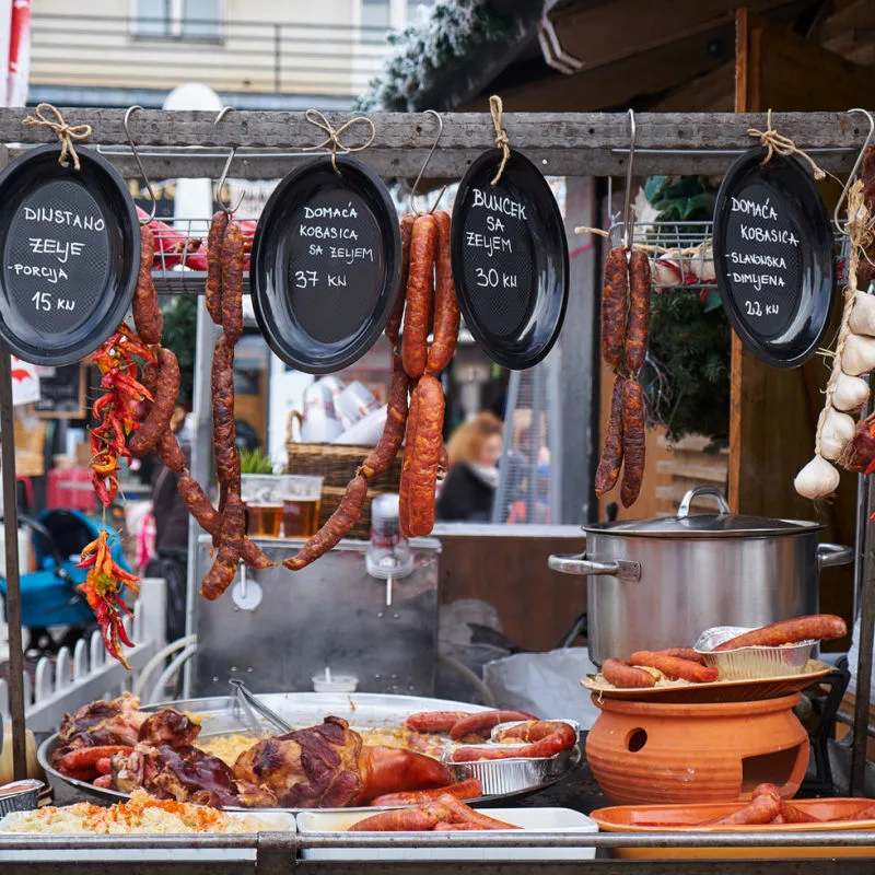 Sausage stand in Zagreb, Croatia