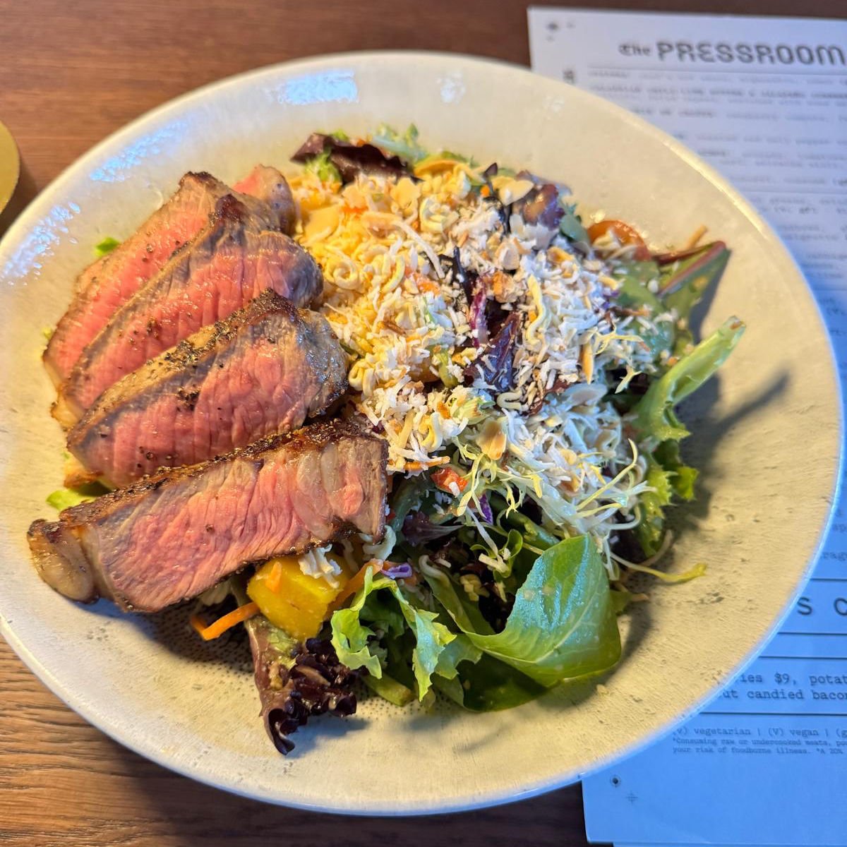 Southeast Steak Salad at The Pressroom in San Jose, CA