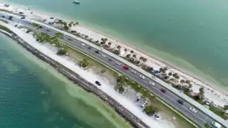 Aerial view of Dunedin Causeway in Florida