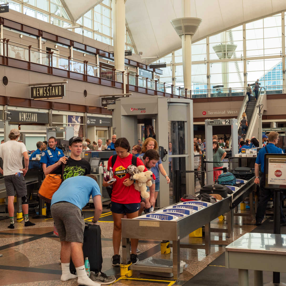 TSA security line at Denver airport