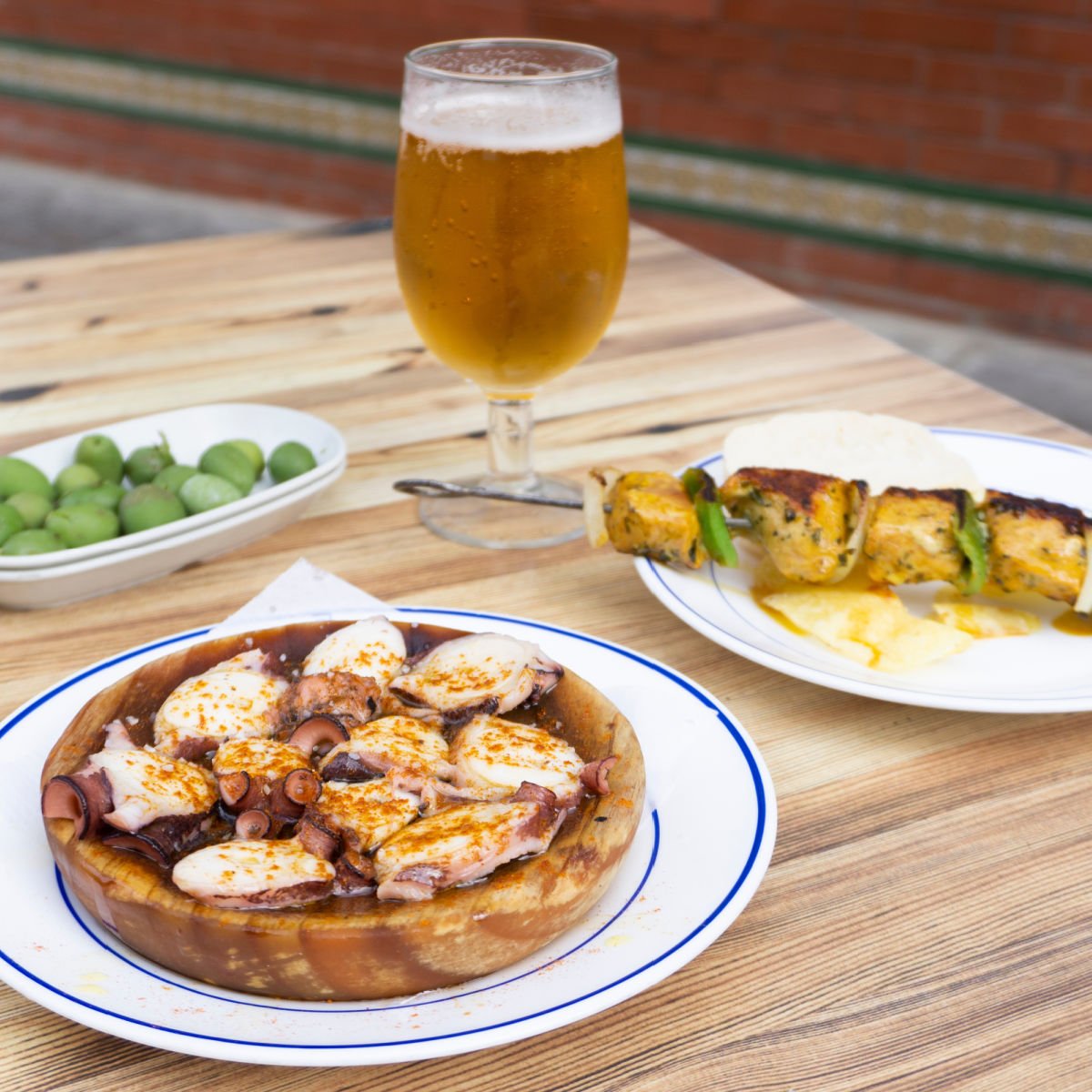 Tapas and beer in Seville, Spain