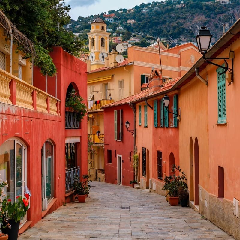 Terracotta Houses In Villefranche-sur-Mer, France