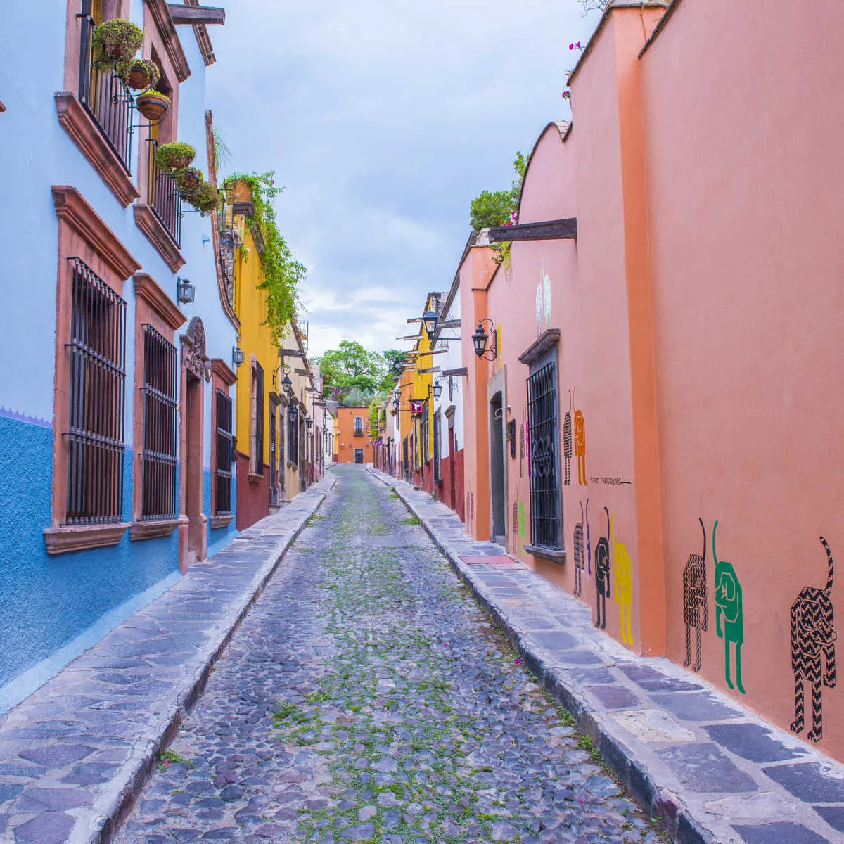 Vibrant historic street in San Miguel de Allende